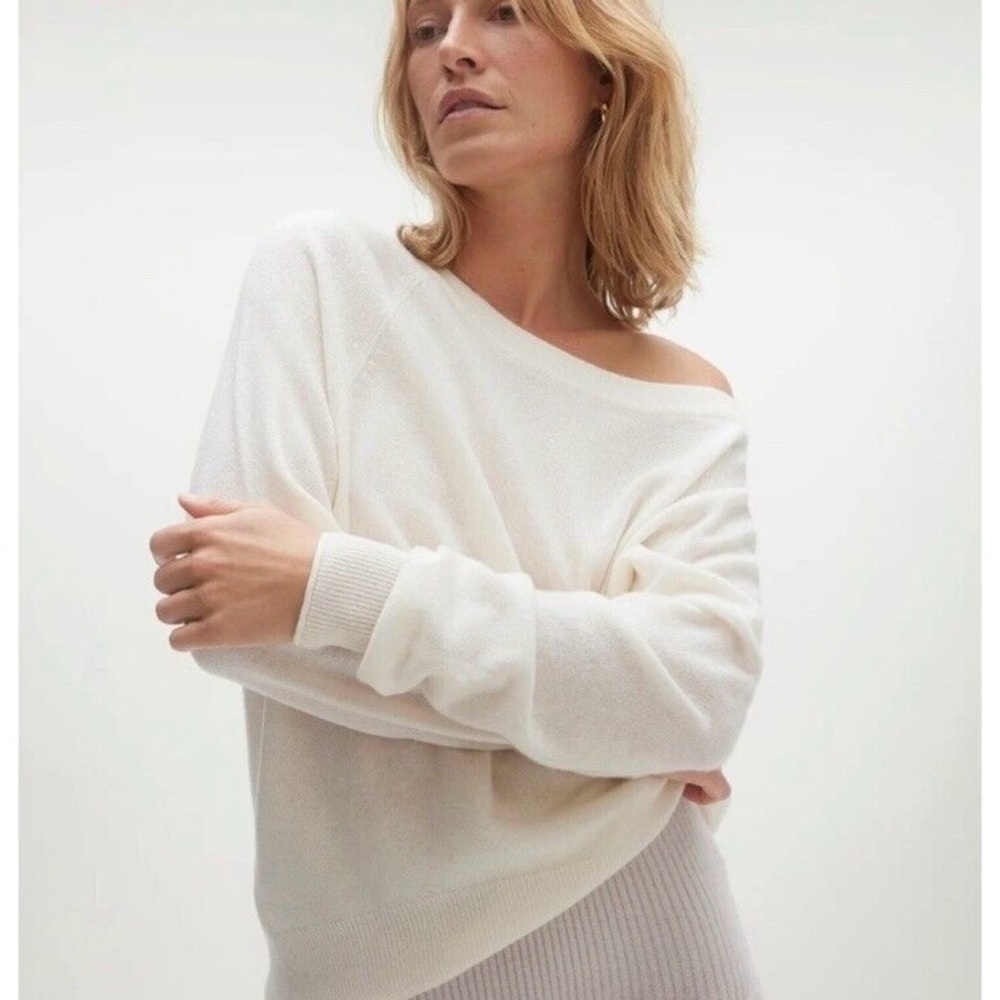 Naked Cashmere Azalea Boatneck Sweater SZ L Ecru/Ivory
